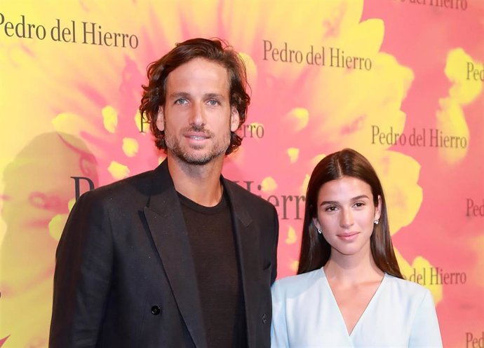 Feliciano López y Sangra Gago en la Mercedes Benz Fashion Week de Madrid