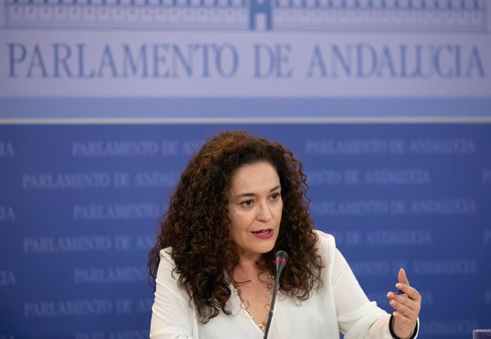 La portavoz parlamentaria de Adelante Andalucía, Inmaculada Nieto, en rueda de prensa