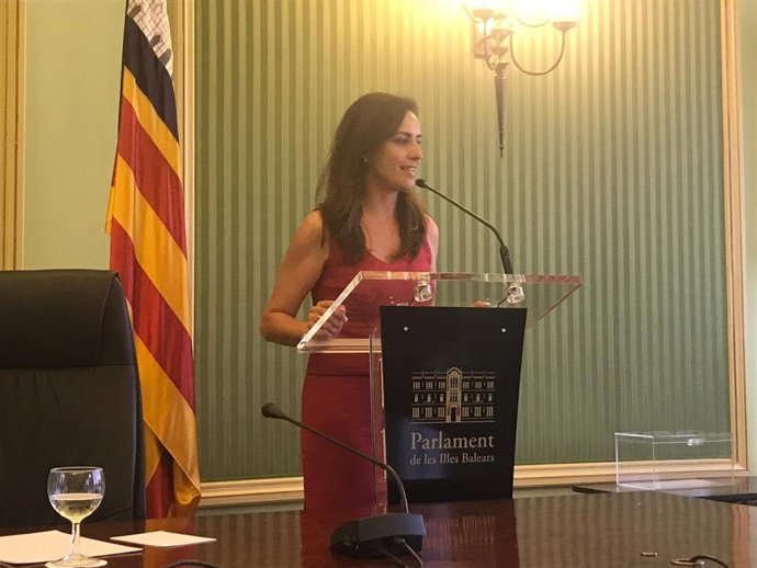 La portaveu de Vox a la Cambra, Idoia Ribas, després de la Junta de Portaveus.