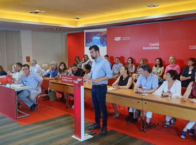 Luis Tudanca durante el Comité Autonómico Extraordinario.