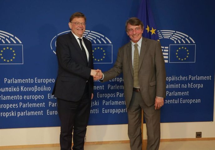 El president de la Generalitat Valenciana se reúne con el presidente del Parlamento Europeo, David Sassoli