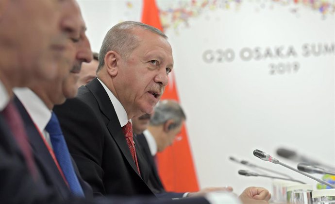 El presidente turco, Recep Tayyip Erdogan, en la cumbre del G20