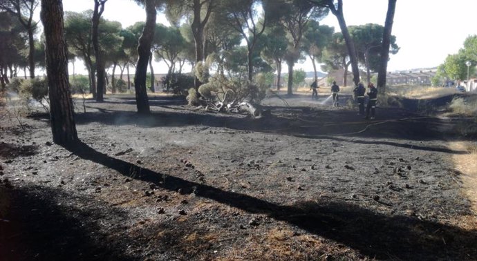Fuego en Simancas (Valladolid).