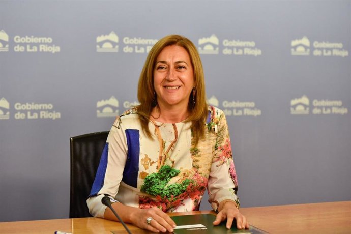 La portavoz del Gobierno riojano, Begoña Martíínez Arregui, en la comparecencia posterior al Consejo de Gobierno