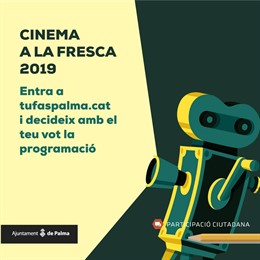 Cartell informatiu sobre les votacions de les pellícules del cicle 'Cinema a la fresca' 2019