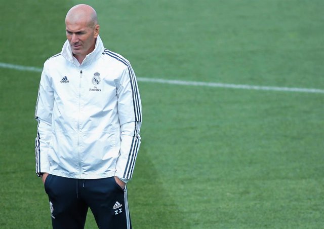 Zinedine Zidane of Real Madrid in action during training day, May 18th, in Ciudad Deportiva Real Madrid, Valdebebas, Madrid, Spain.