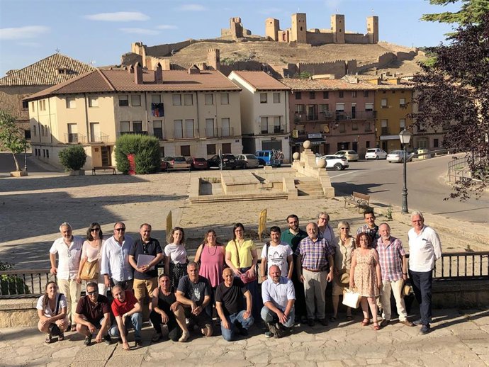 Participantes en la reunión de la Asamblea de la asociación Serranía Celtibérica, celebrada en Molina de Aragón, en Guadalajara.