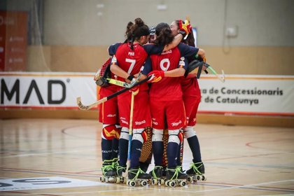 símbolo Maquinilla de afeitar fusión España mete a la selección femenina de hockey patines en la final del  Mundial