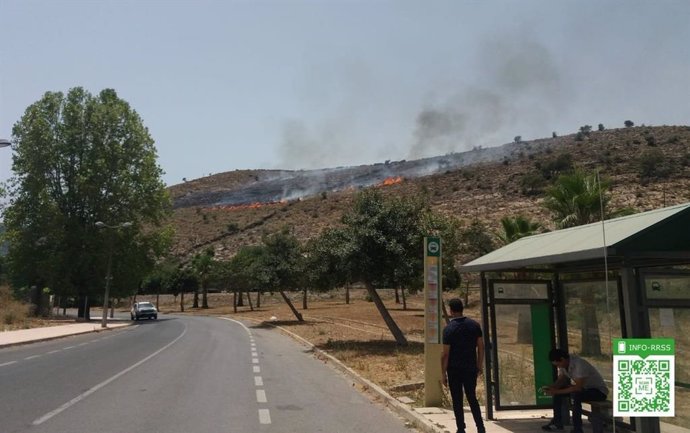 Declarado un incendio en el paraje Cerro Jandas de Dalías