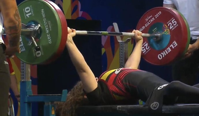 Loida Zabala en uno de sus intentos