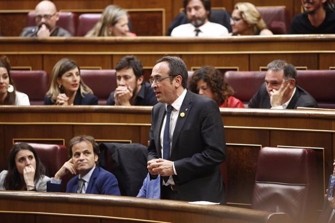 El preso soberanista Josep Rull (JxCat) el día de la sesión constitutiva del Congreso. 