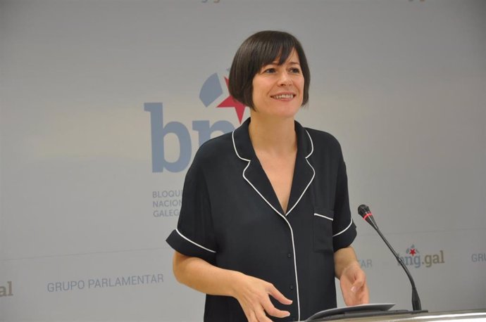 La portavoz nacional del BNG, Ana Pontón, en rueda de prensa.
