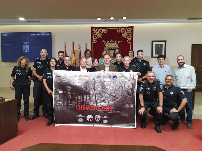 Agentes albaceteños que competirán en los Juegos Mundiales de Policía y Bomberos que se celebran en Chengdu (China).