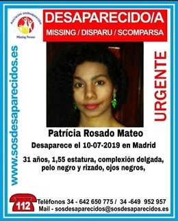 Una mujer de 31 años se encuentra desaparecida en Madrid.