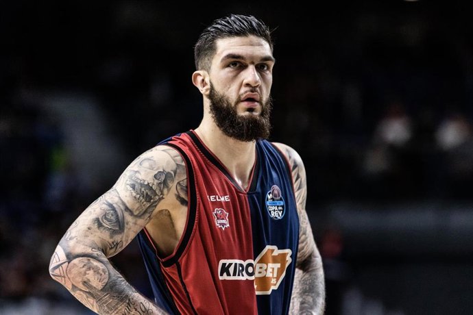 Vincent Poirier, #17 of KIROLBET Baskonia during the Copa del Rey ACB match between KIROLBET Baskonia and Divina Seguros Joventut at WiZink Center Arena, in Madrid, Spain. February 15, 2019.