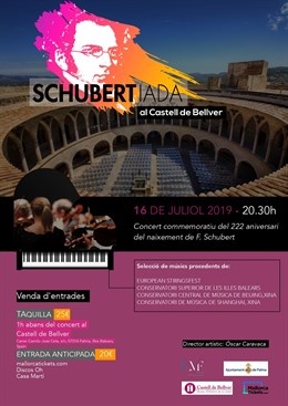 Cartell informatiu del concert de l'European Music Foundation al Castell de Bellver.