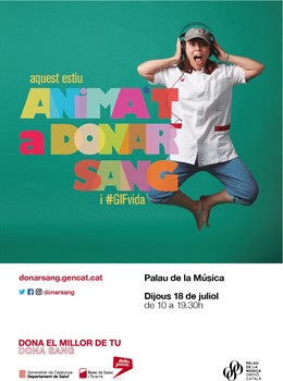 Poster donación de sangre en el Palau de la Música Catalana