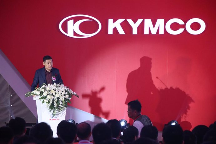 El presidente de Kymco, Allen Ko, en la inauguración de la nueva planta de la compañía en Changzhou (China)