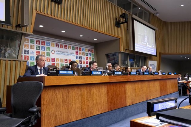 El lehendakari, Iñigo Urkullu, en su intervención en el 'High Level Political Forum (HLPF) 2019'  en Nueva York