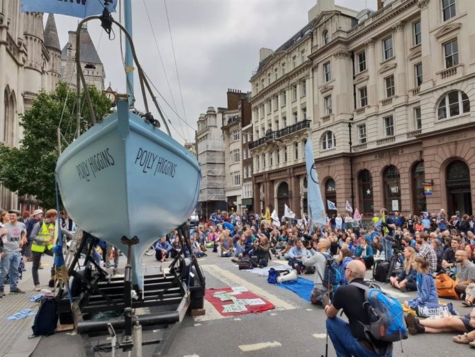 Manifestantes de Extinction Rebellion en Londres