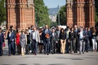 Torra i diversos consellers i diputats de JxCat acompanyen Buch fins al TSJC