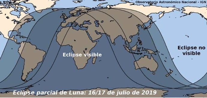 Eclipse parcial de Luna del 16 de julio de 2019