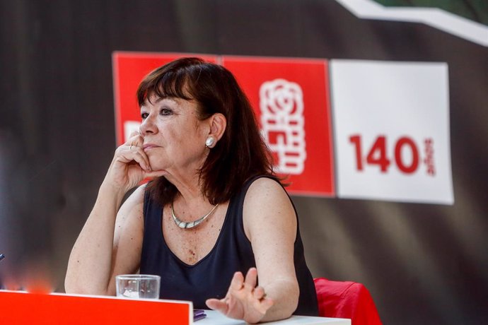 La presidenta del PSOE i vicepresidenta primera del Senat, Cristina Narbona, intervé en la conferncia de les jornades 'Dilegs 140 aniversari' per l'aniversari del PSOE al Centre Cultural Daoiz i Velarde de Madrid.