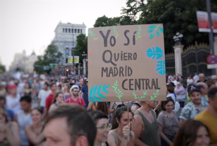 Manifestación a favor de Madrid Central en Madrid