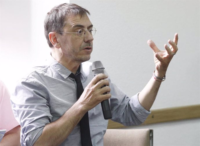 El cofundador de Podemos, Juan Carlos Monedero, durante su intervención en la inauguración del curso 'Bases para un nuevo republicanismo'.