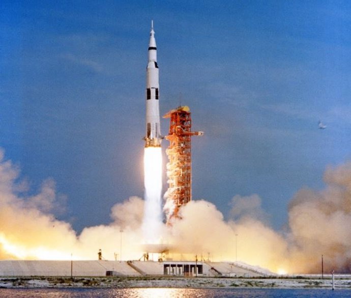 Despegue de la misión Apolo 11 el 16 de julio de 1969