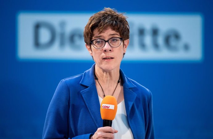 Annegret Kramp-Karrenbauer, presidenta de la CDU, en un acto de partido en Berlín