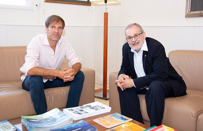 Reunión entre el presidente de CEOE-Cepyme, Enrique Conde, y el rector de la Universidad de Cantabria (UC), Ángel Pazos