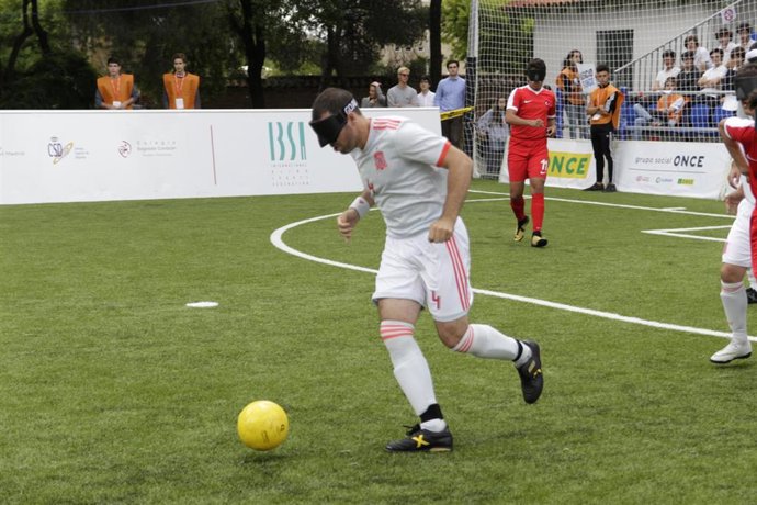 Javier Muñoz en el Mundial de fútbol para ciegos