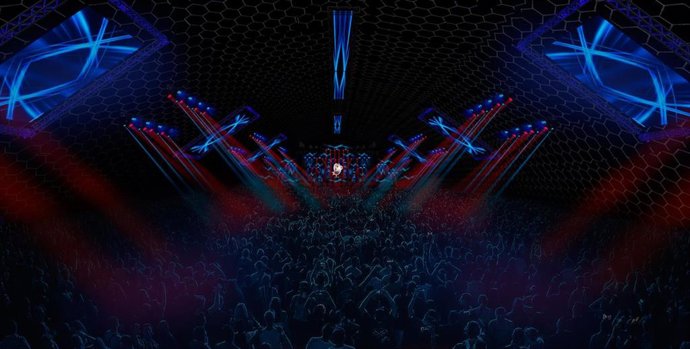 Diseño de la carpa inspirada en la catedral de Notre Dame de Dreambeach Villaricos