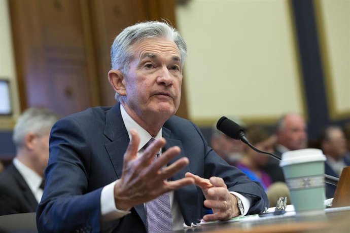 July 10, 2019 - Washington, DC, United States: Chair of the Federal Reserve Jerome Powell testifies before the House Financial Services Committee on Capitol Hill in Washington D.C., U.S. on July 10, 2019. (Stefani Reynolds / CNP / Contacto)