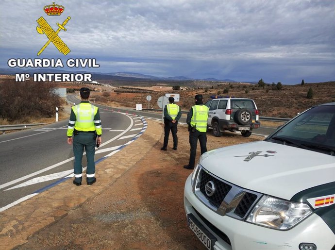 Efectivos de la Guadia Civil en Teruel.
