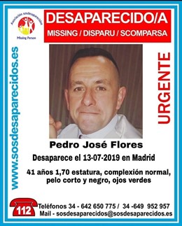 Buscan a un hombre de 41 años desaparecido en Madrid desde el pasado sábado