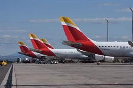 Conjunto de aviones de Iberia.