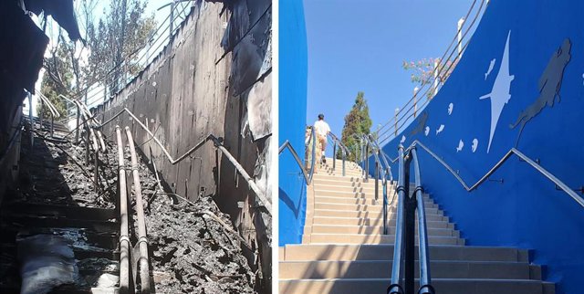 Comparativa de cómo han quedado las escaleras