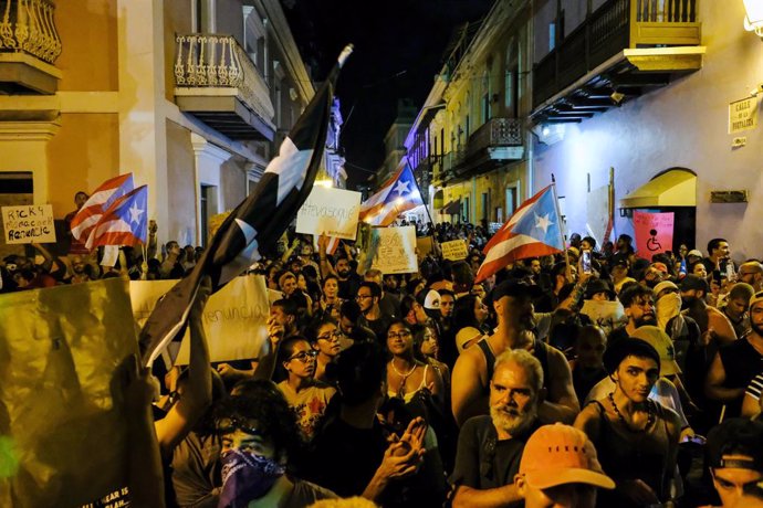 Protestas en San Juan contra el gobernador de Puerto Rico