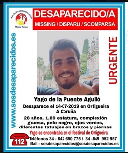 Mozo desaparecido no Festival de Ortigueira