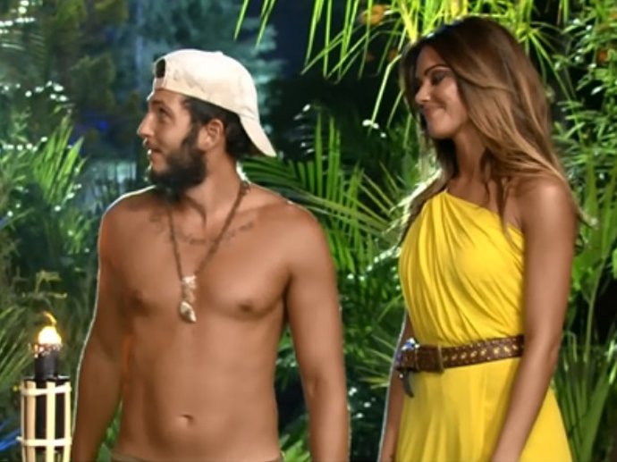 Omar Montes junto con Lara Álvarez en la final de 'Supervivientes 2019'