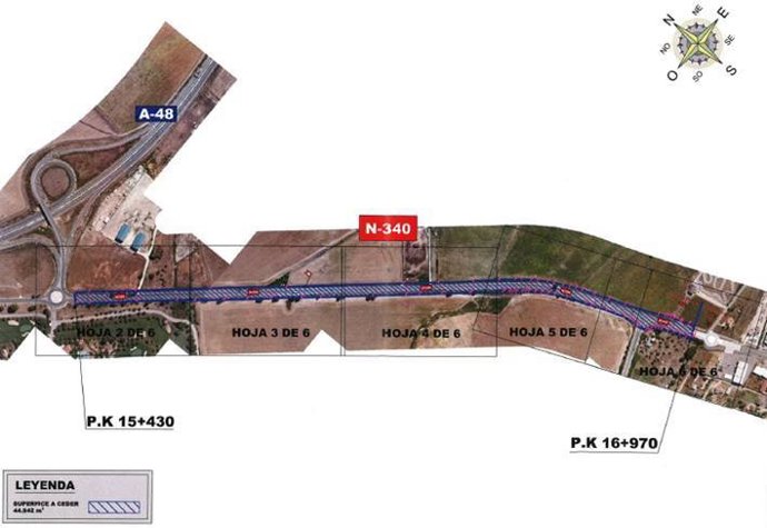 Tramo de la N-340A  cedido al ayuntamiento de Chiclana