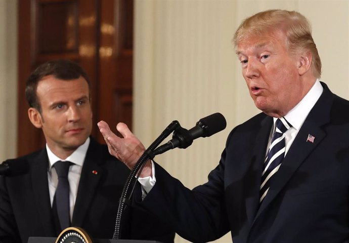 Los presidentes de Francia, Emmanuel Macron, y Estados Unidos, Donald Trump