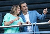 Susana Díaz asiste este lunes a la intervención de Pedro Sánchez en el debate de investidura