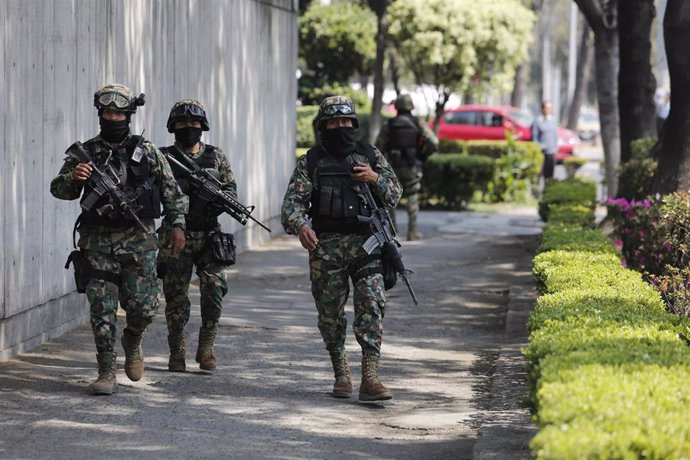 Varios efectivos de las fuerzas de seguridad mexicanas. 