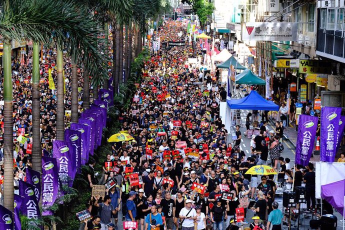 Manifestación en Hong Kong contra la ley de extradición a China