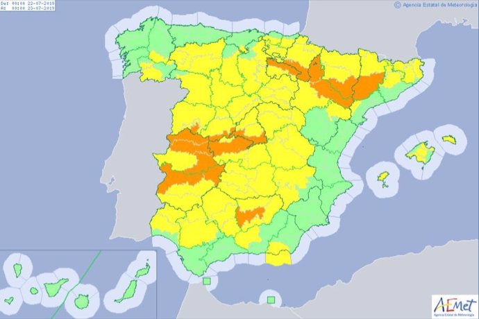 Activada la alerta amarilla para este lunes en Ourense y en el sur de Lugo debido a las altas temperaturas