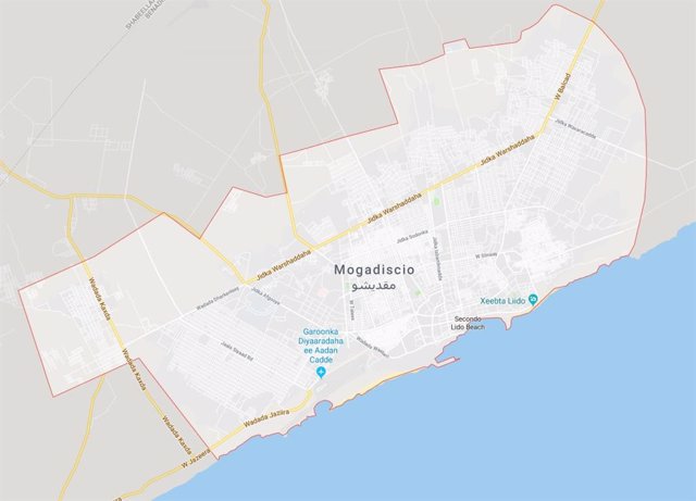Captura de Google Maps de Mogadiscio