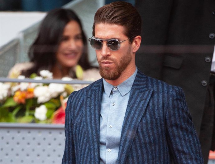 Sergio Ramos apoyando a Rafa Nadal en el Mutua Madrid Open